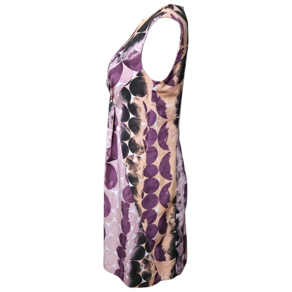 Simply Vera Vera Wang Sz 4 Abstract Print Sleeveless Dress Full Zip Back Office - Picture 2 of 16